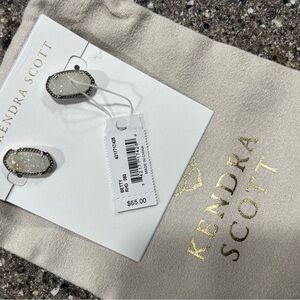 Kendra Scott Silver and White Drusy Earrings